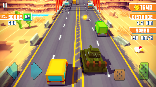 Blocky Highway: Traffic Racing - Tangkapan Layar 1