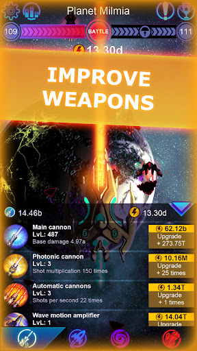Galaxy Clicker: Idle Spaсe War - Tangkapan Layar 3