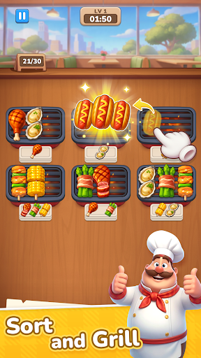 Grill Master: Sortir Makanan - Tangkapan Layar 1